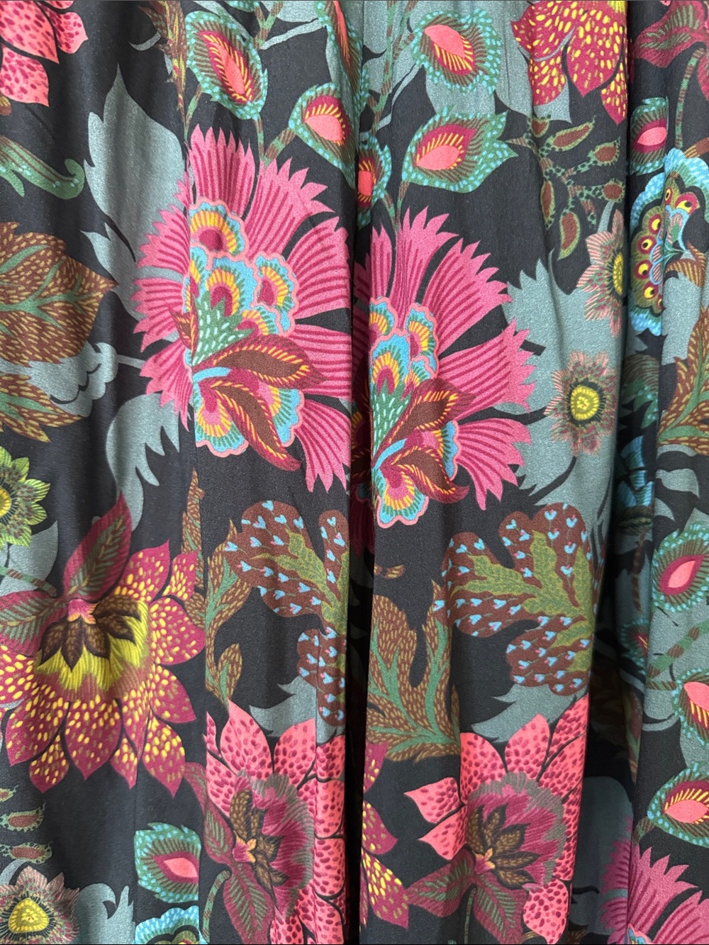 Sundance Floral Wide-Leg Pants in Pink & Teal - Picture 3 of 5